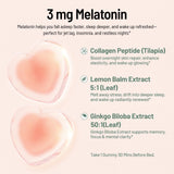 NaturElan Melatonin Gummies 3mg Strawberry gummy close-up