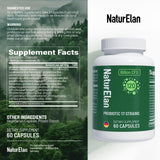 NaturElan Probiotic Capsules label highlighting 120 billion CFU