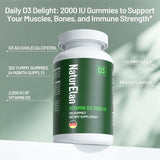 NaturElan Vitamin D3 Gummies bottle side view