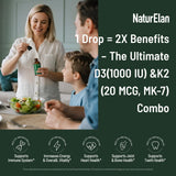 NaturElan Vitamin D3 K2 Drops 1700 servings bottle side view