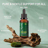 NaturElan Vitamin D3 K2 Drops on a wooden table