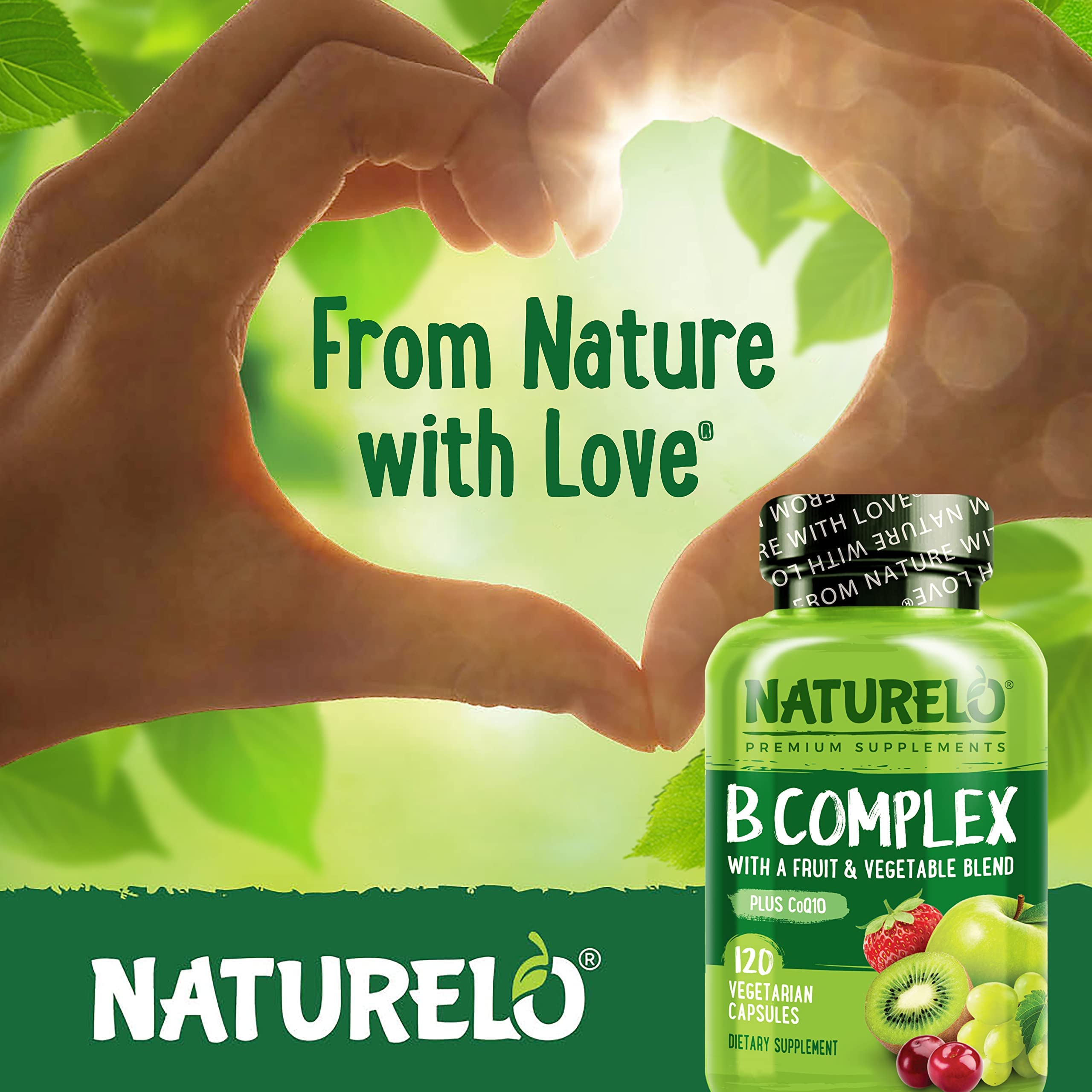 NATURELO B-Complex Complete 70g vegan capsules close-up