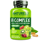 NATURELO B-Complex Complete Vitamin Supplement 60 Capsules front view