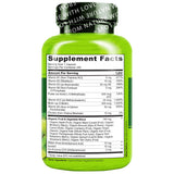NATURELO B-Complex Complete Vitamin Supplement 60 Capsules with a glass of water