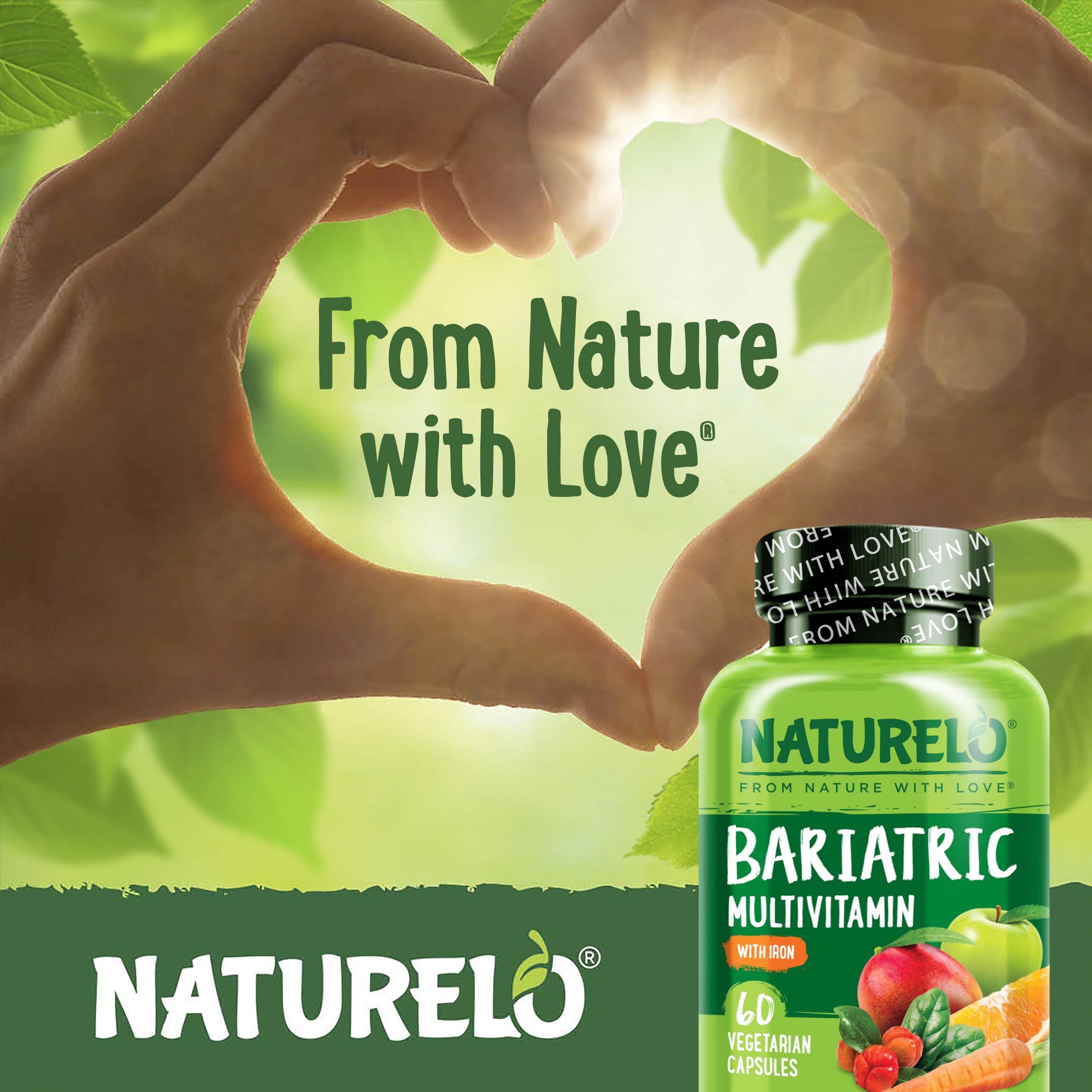 NATURELO Bariatric Multivitamins on a wooden table