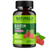NATURELO Biotin Gummies 5000 MCG strawberry flavour front view