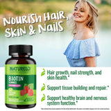 NATURELO Biotin Gummies ingredients list on the packaging