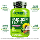 NATURELO Biotin Hair, Skin & Nails Vitamins 80g side view