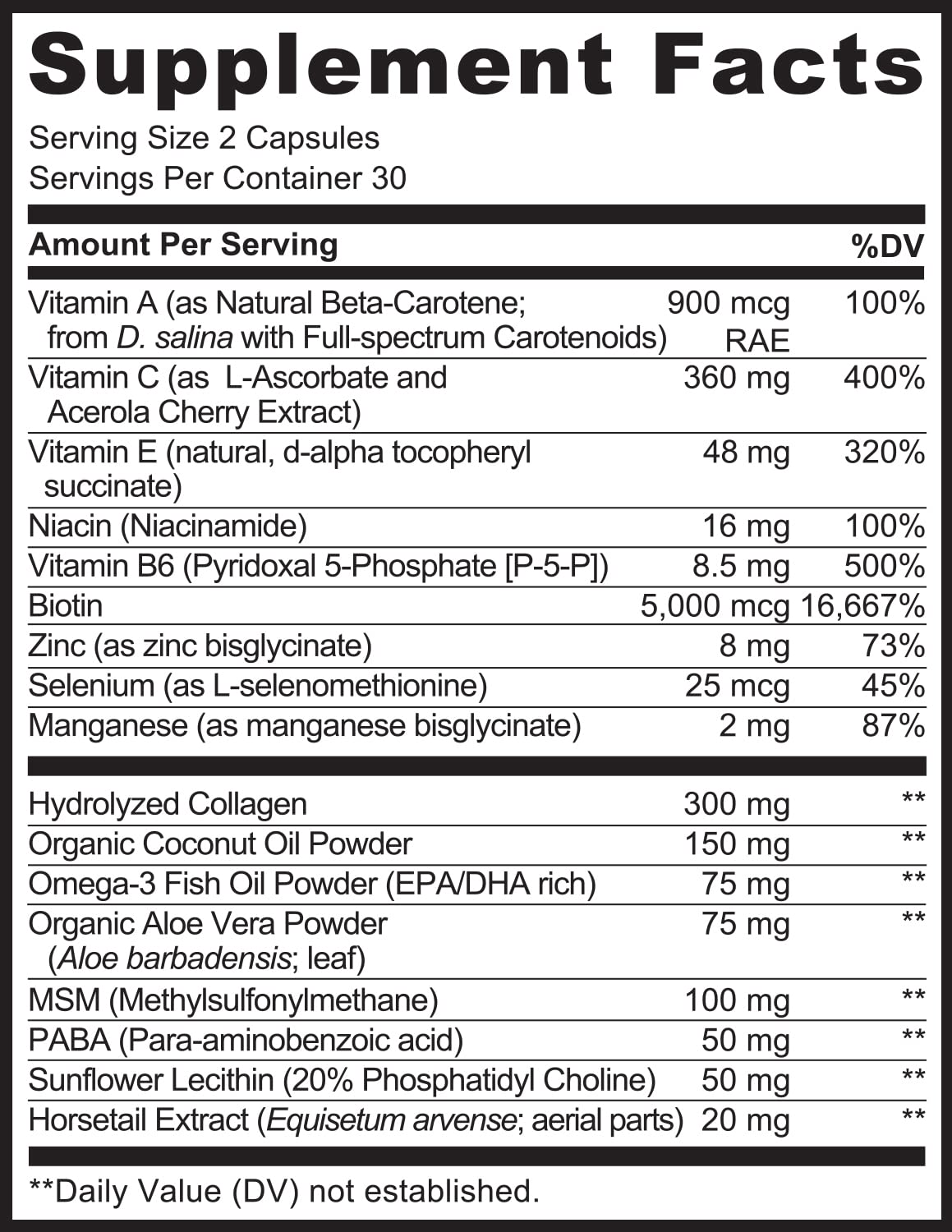 NATURELO Biotin Hair, Skin & Nails Vitamins 80g with natural ingredients