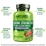 NATURELO Bone Strength Calcium Magnesium Zinc D3 Supplement side view