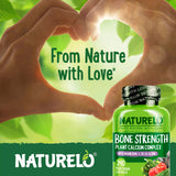 NATURELO Bone Strength supplement capsules close-up