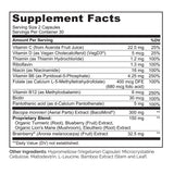 NATURELO Brain Blend Memory Supplement label details