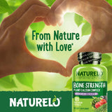 NATURELO Calcium Magnesium Zinc D3 Supplement bottle back view