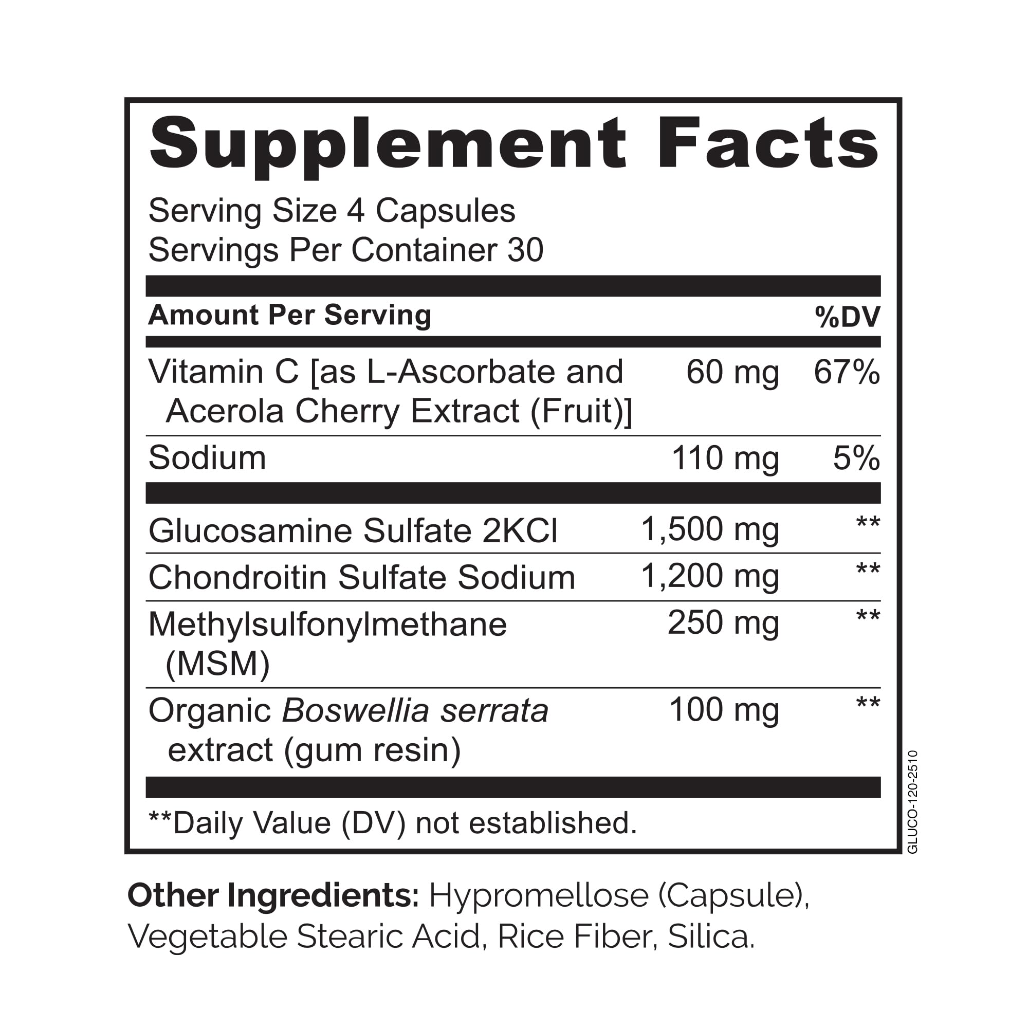 NATURELO Chondroitin Glucosamine MSM supplement bottle with label