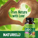NATURELO CoQ10 Antioxidant Supplement with measuring spoon