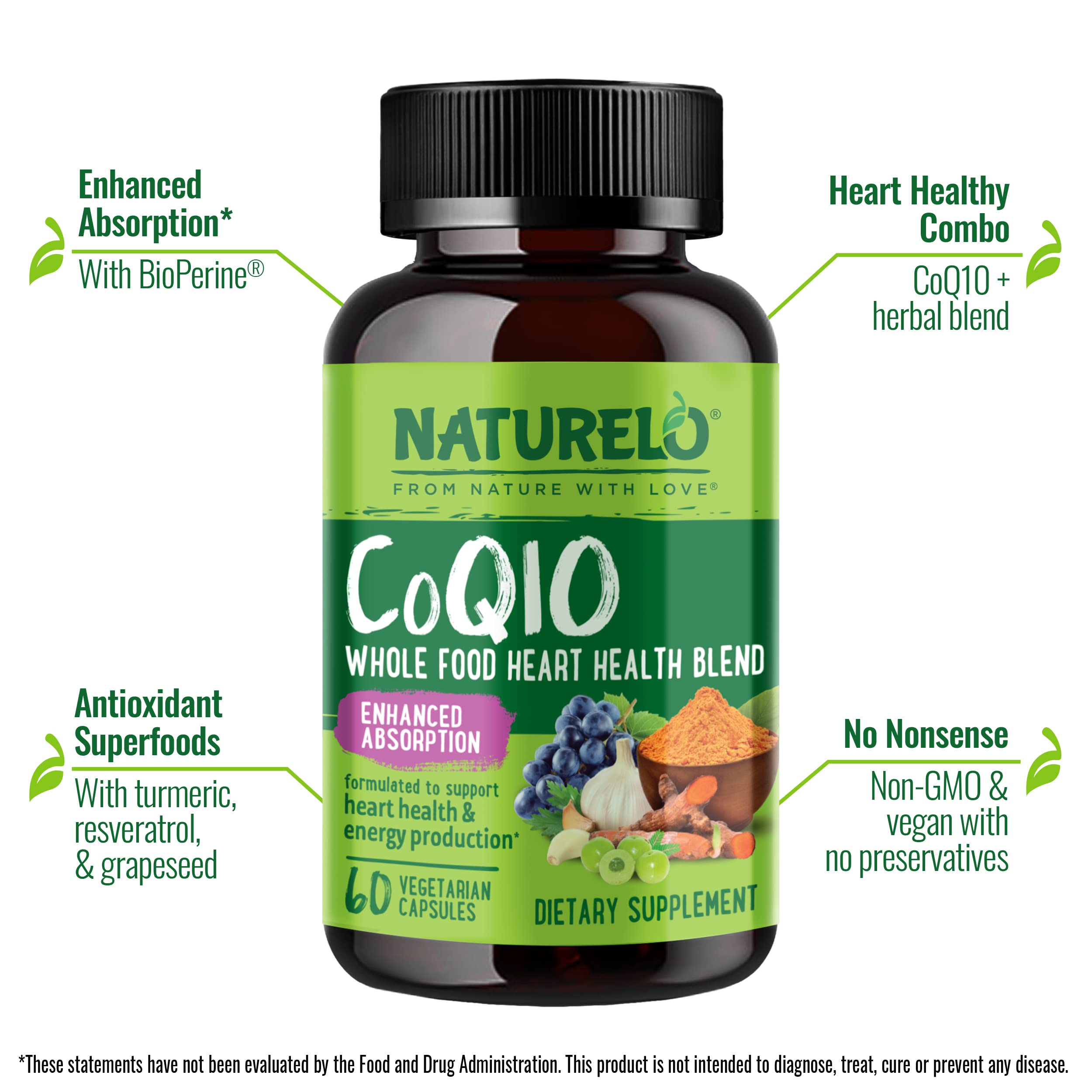 NATURELO CoQ10 Supplement 50g ingredients list