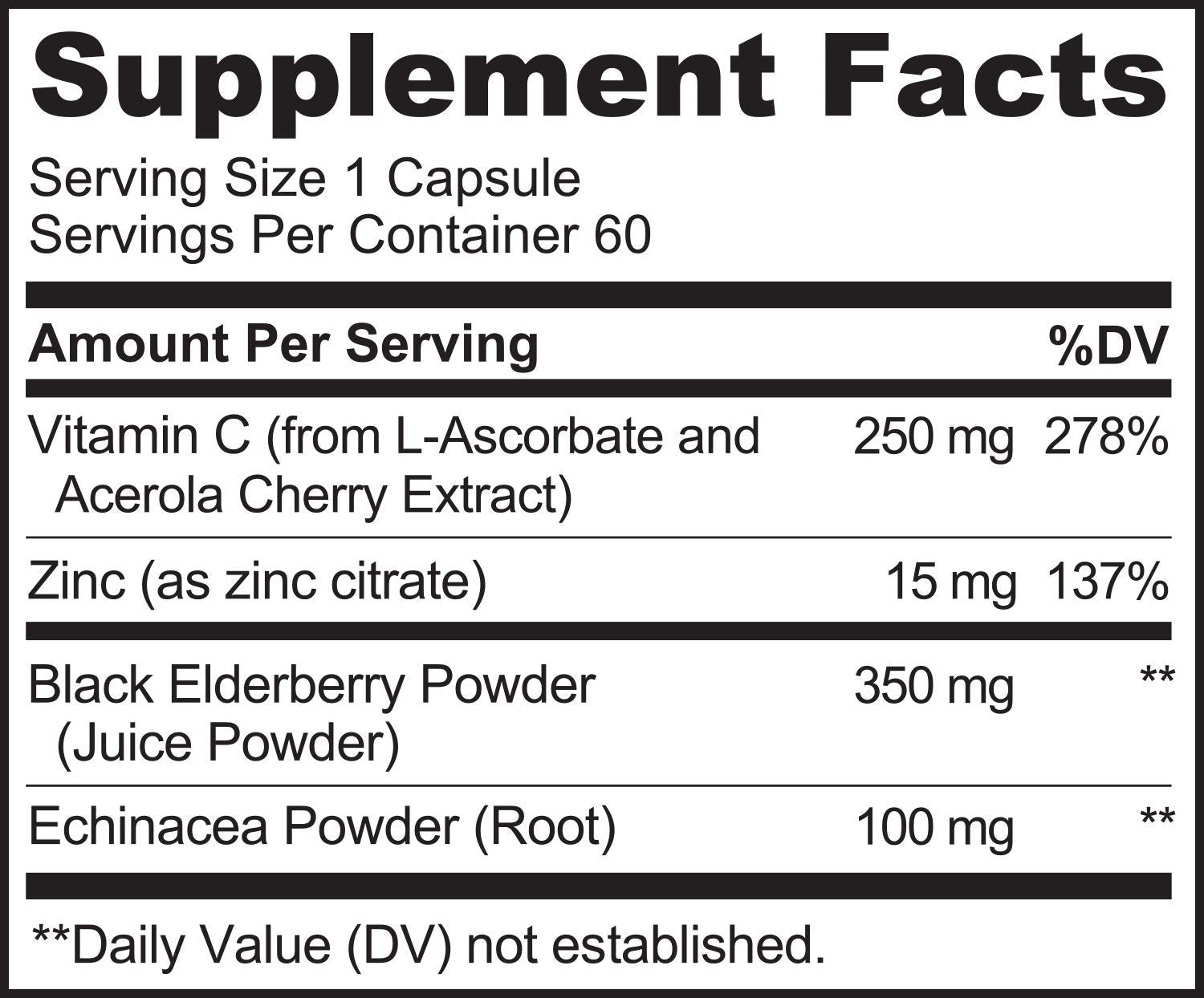 NATURELO Elderberry Supplement 350mg side view