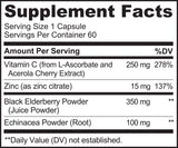 NATURELO Elderberry Supplement 350mg side view