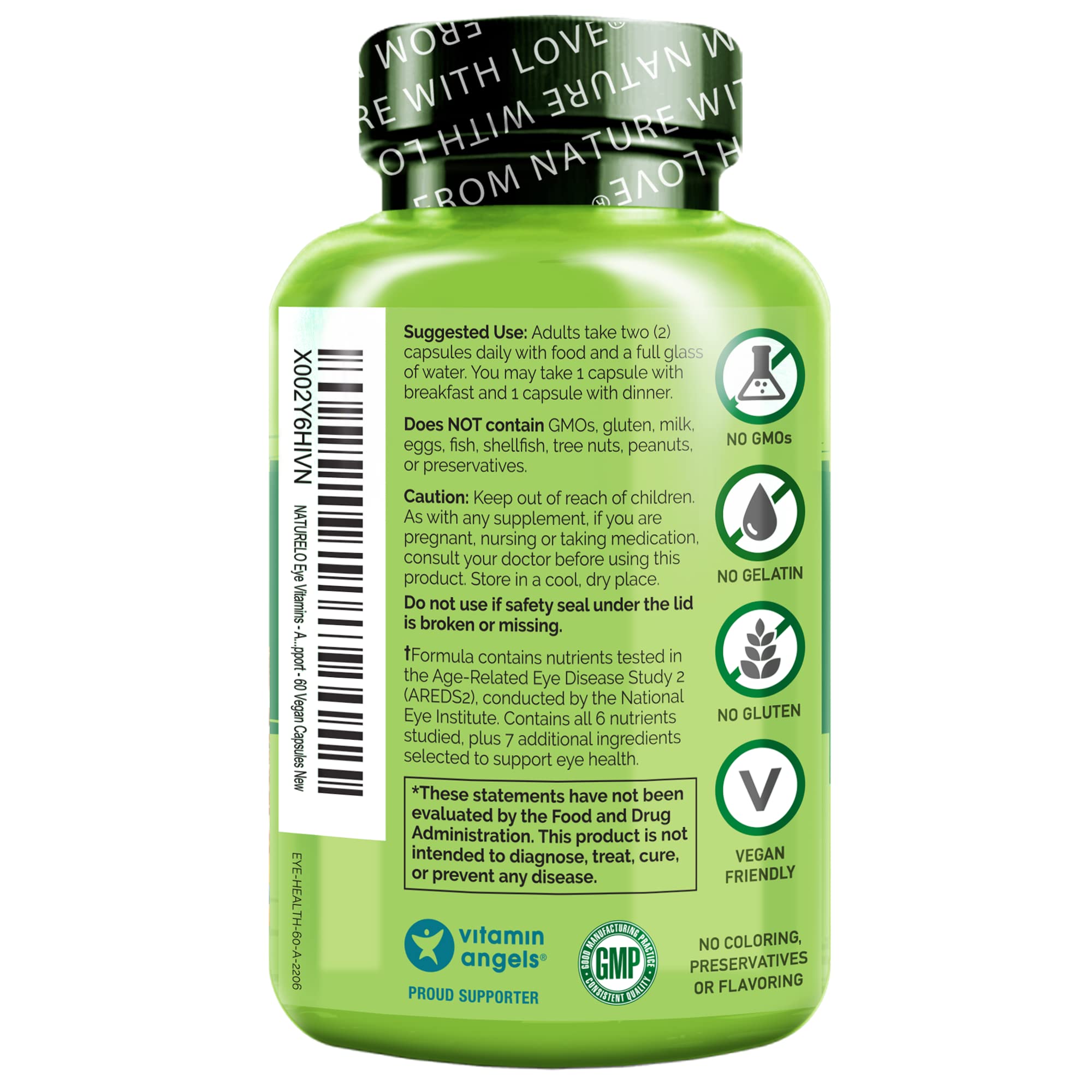 NATURELO Eye Health Formula with a measuring spoon