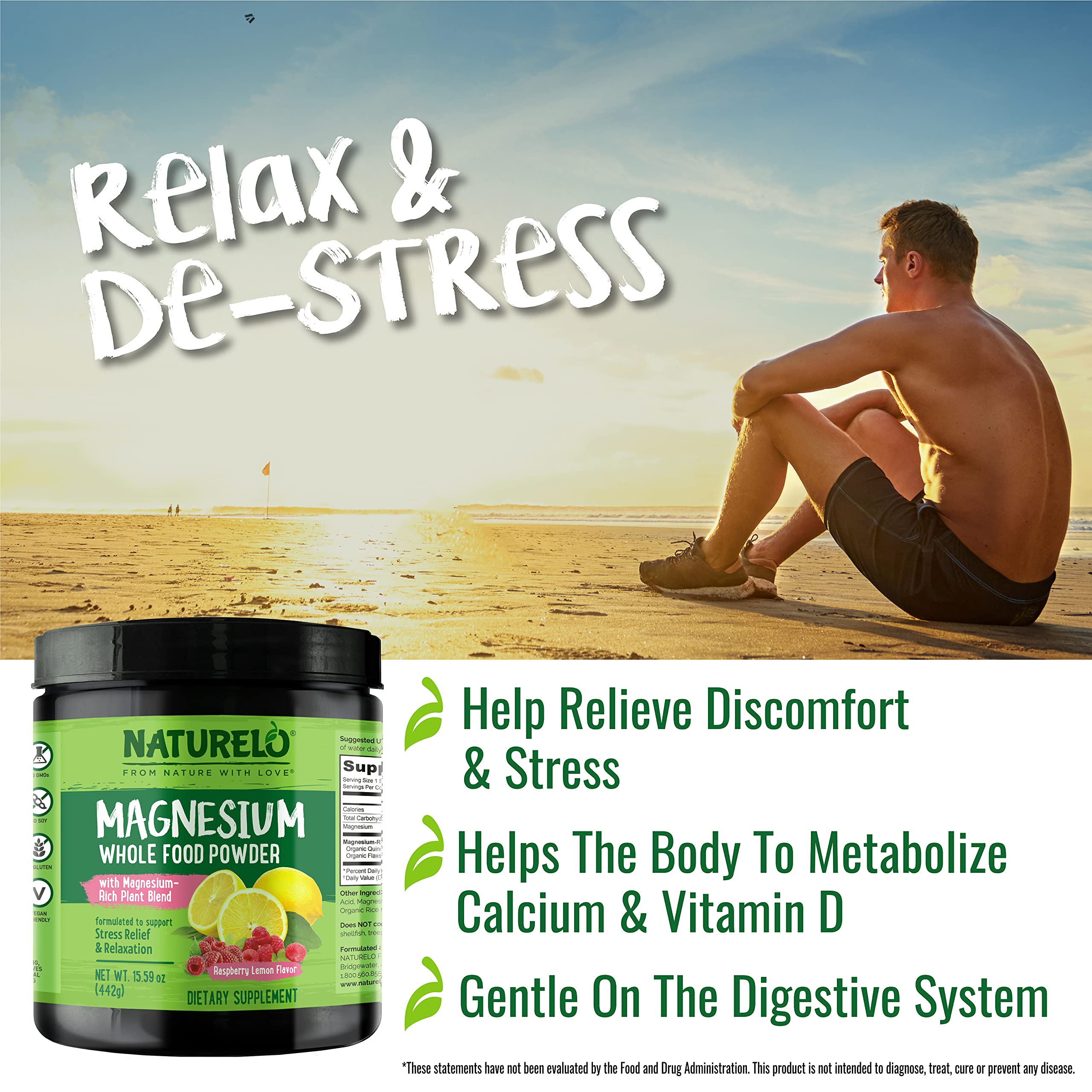 NATURELO Magnesium Citrate Powder ingredients list