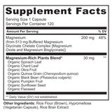 NATURELO Magnesium Glycinate Chelate 200mg supplement back view