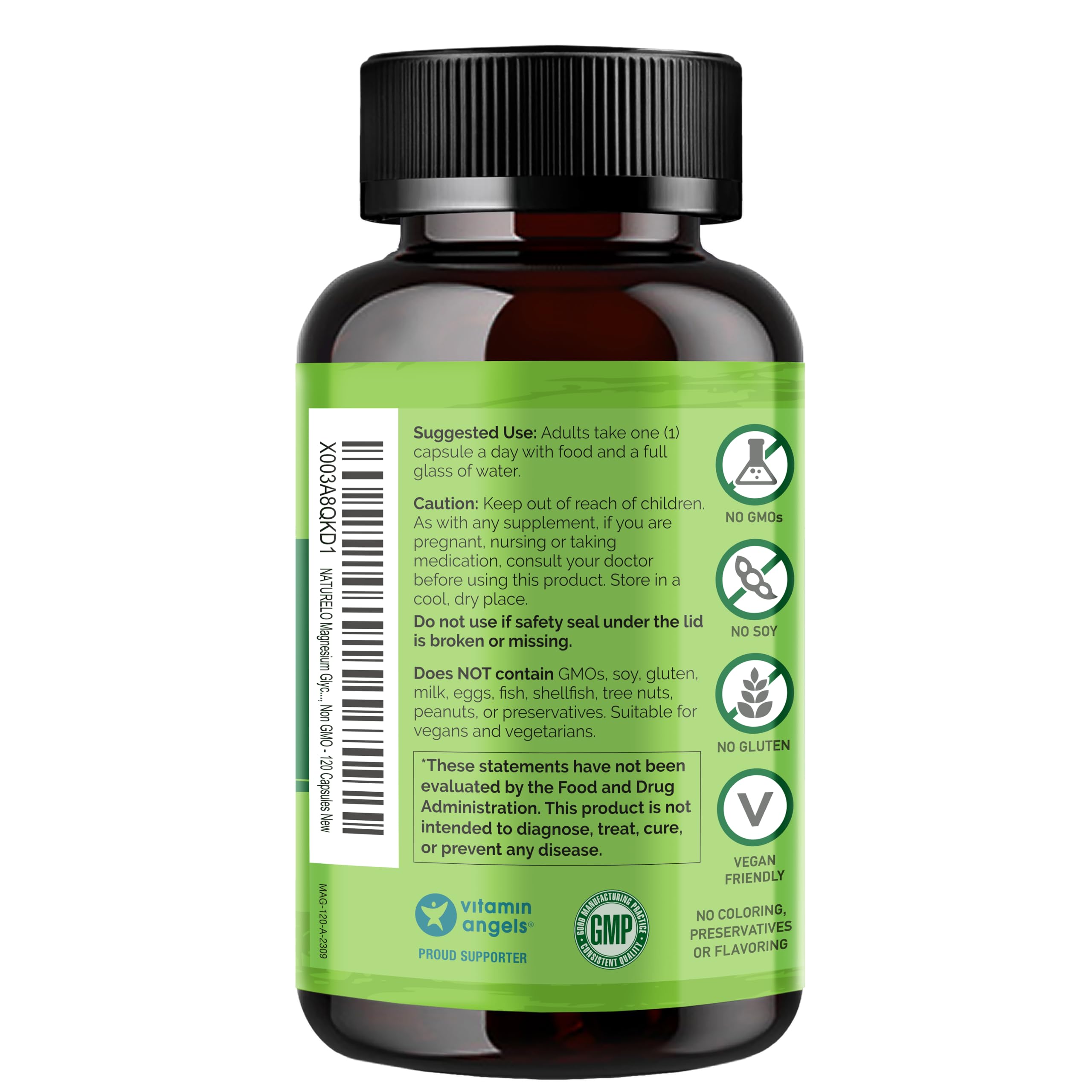 NATURELO Magnesium Glycinate Chelate 200mg supplement in a lifestyle setting