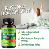NATURELO Melatonin Gummies packaging with strawberry flavour
