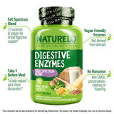 NATURELO Multi-Enzymes 100g back view with ingredients