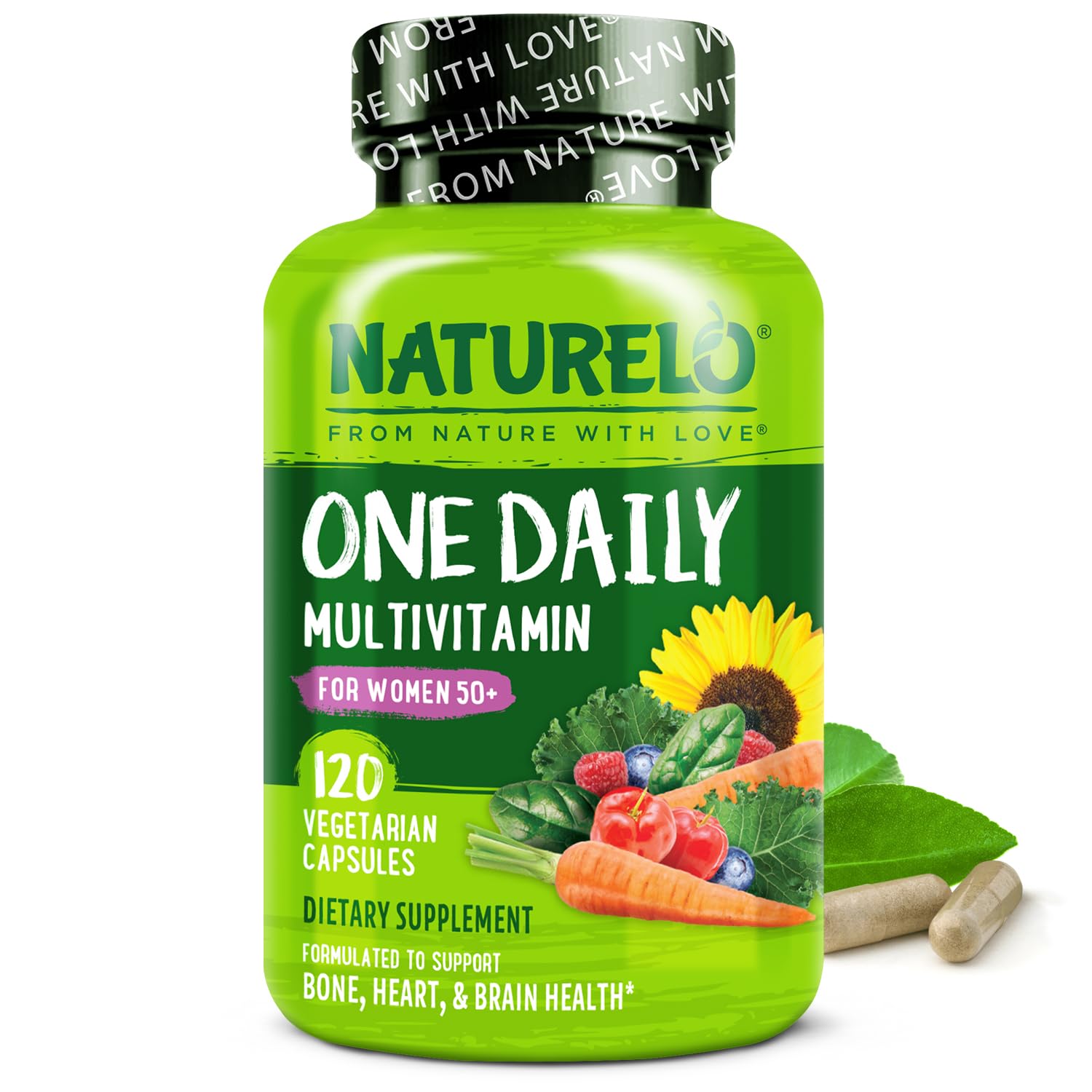 NATURELO Multivitamin for Women front view of the bottle