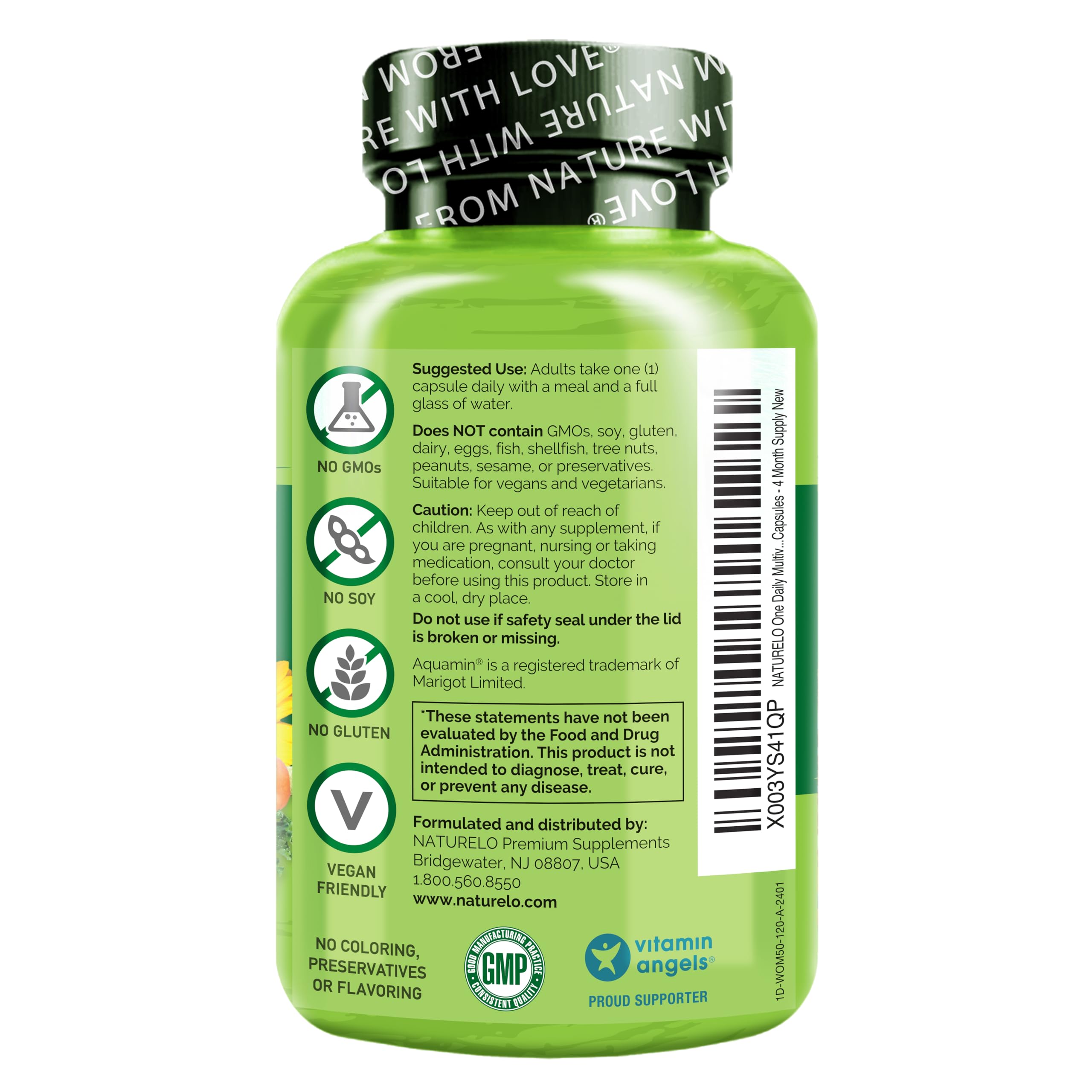 NATURELO Multivitamin for Women packaging and product details