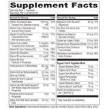 NATURELO Multivitamins for Men back view with ingredient list