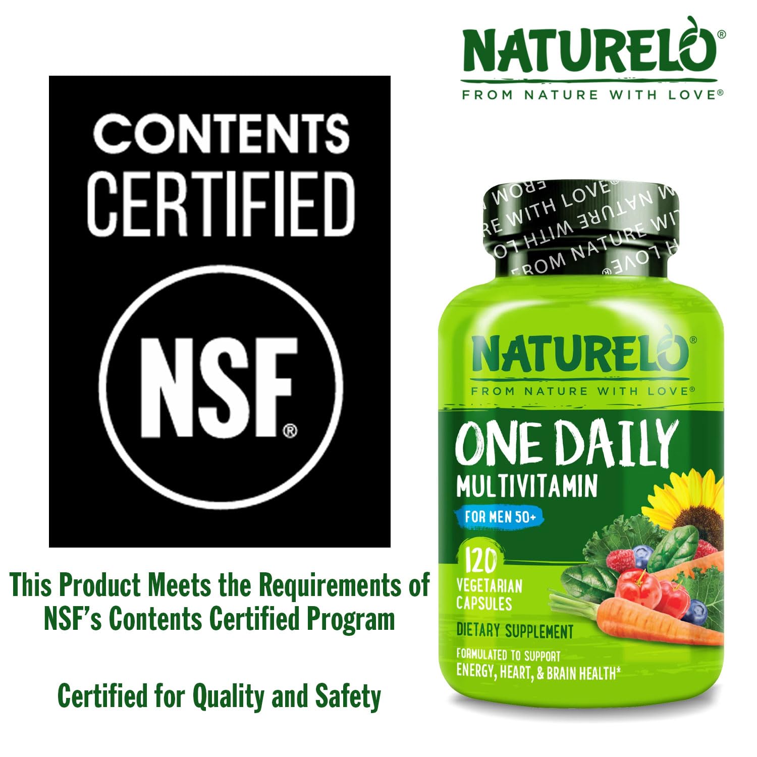 NATURELO Multivitamins for Men with plant-based ingredients