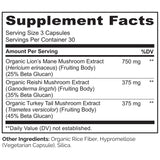 NATURELO Mushroom Complex supplement bottle with natural background