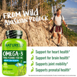 NATURELO Omega-3 Fish Oil Supplements bottle with label