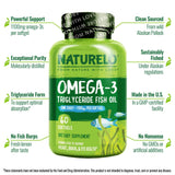 NATURELO Omega-3 Fish Oil Supplements with lemon flavour