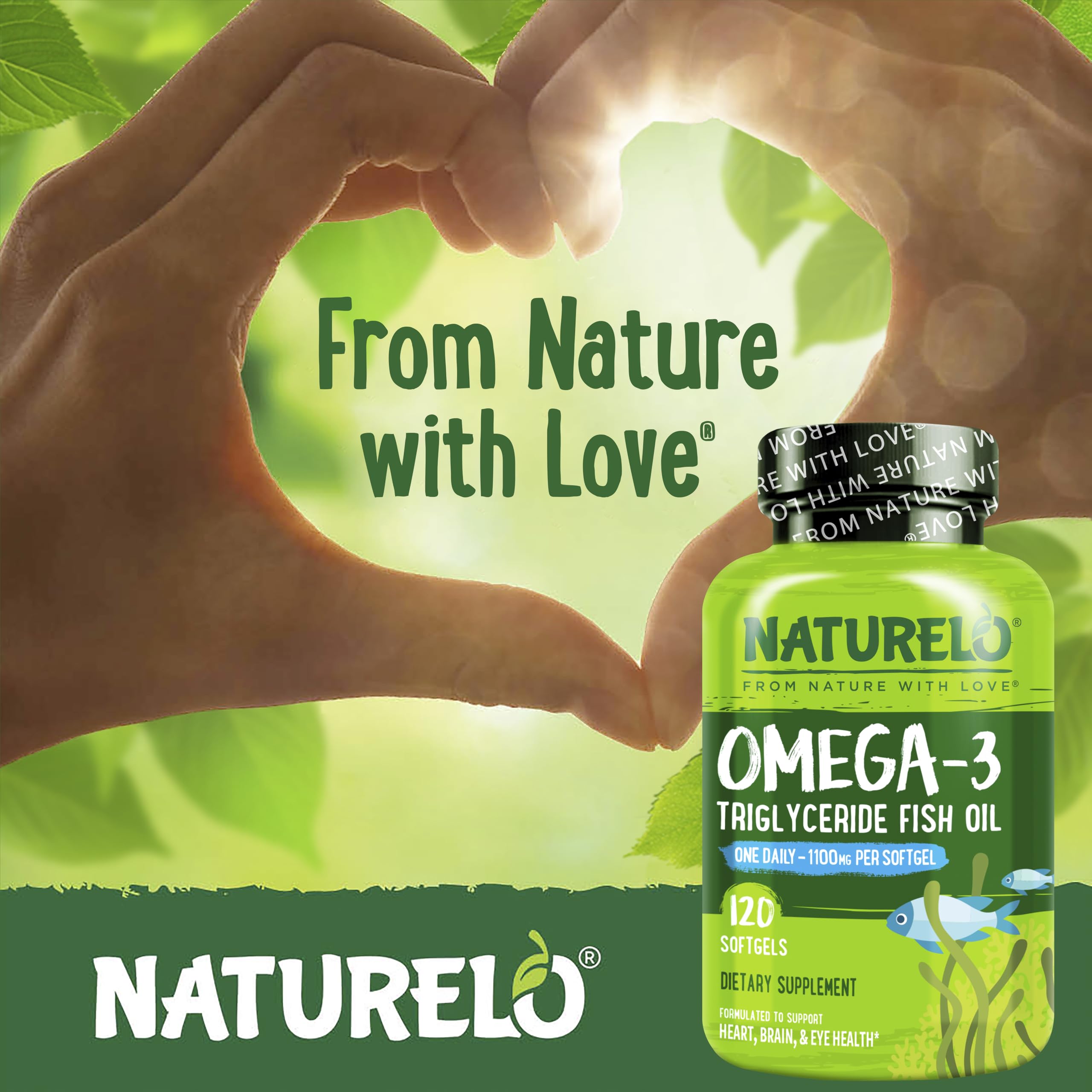 NATURELO Omega-3 Fish Oil Supplements with lemon slice