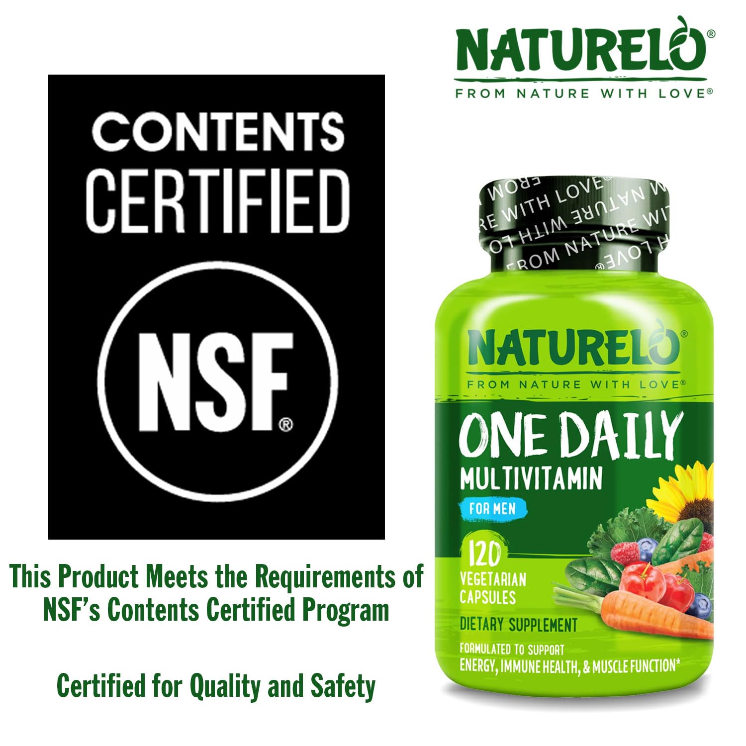 NATURELO One Daily Multivitamin for Men ingredients list