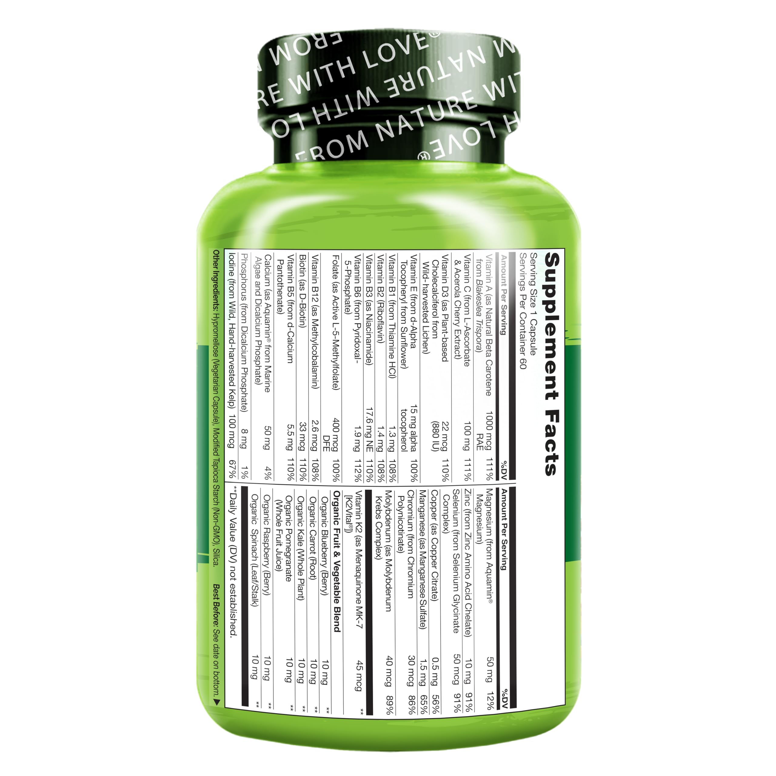 NATURELO One Daily Multivitamin for Men with measuring spoon