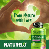 NATURELO Postnatal Multivitamins 216g on a wooden table