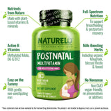 NATURELO Postnatal Multivitamins 216g packaging