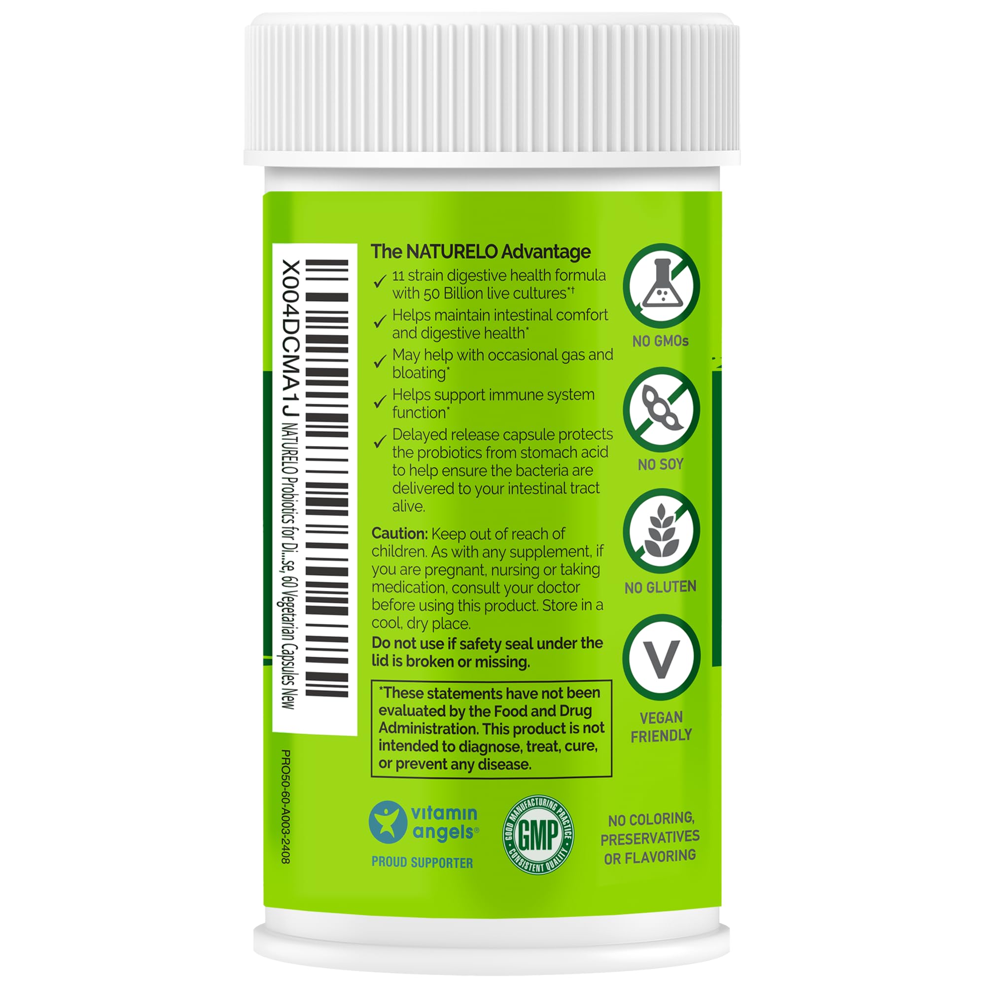 NATURELO Probiotic Capsules on a wooden table