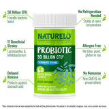 NATURELO Probiotic Capsules side view showing label