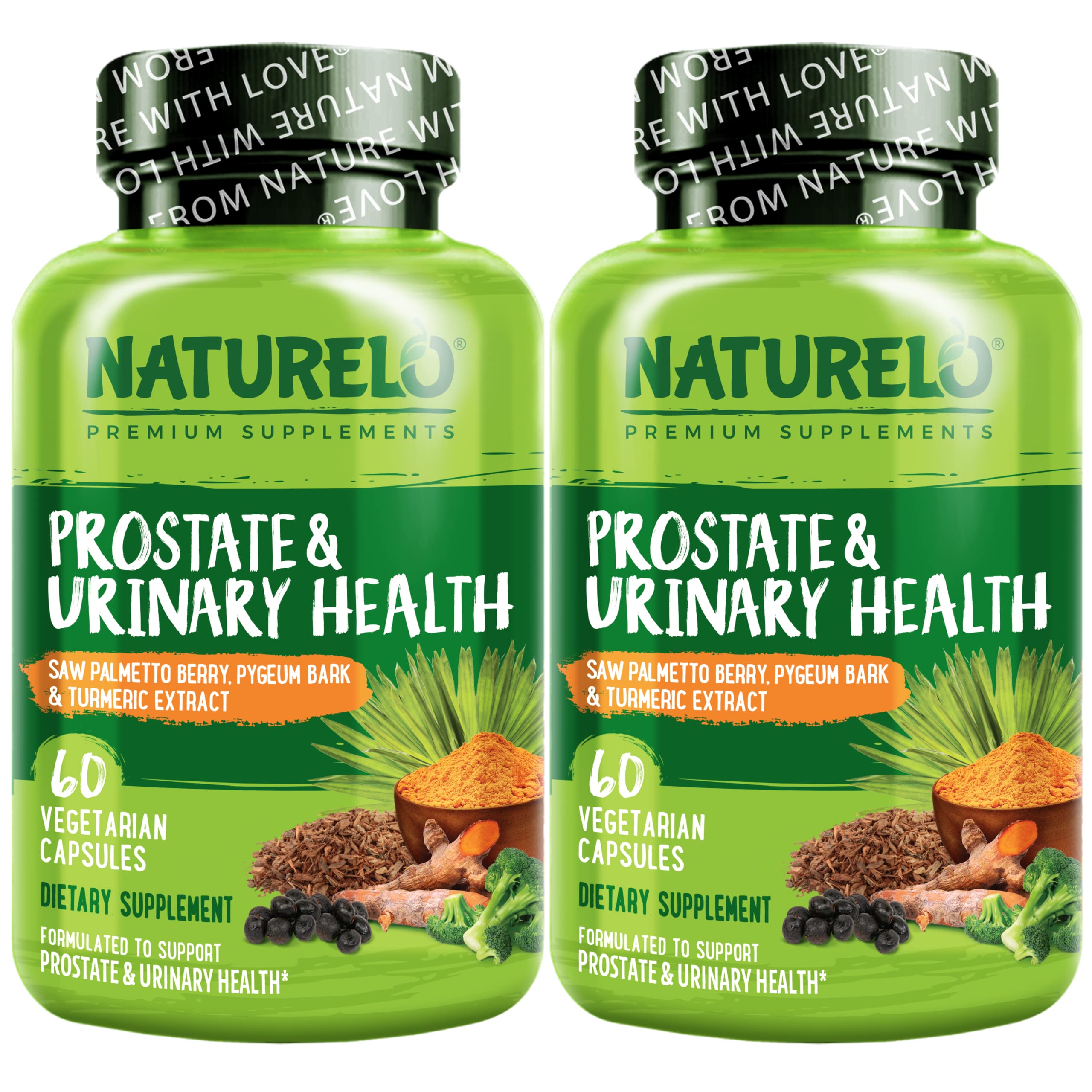 NATURELO Saw Palmetto Supplement 60 Capsules front view
