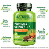 NATURELO Saw Palmetto Supplement capsules on a wooden table