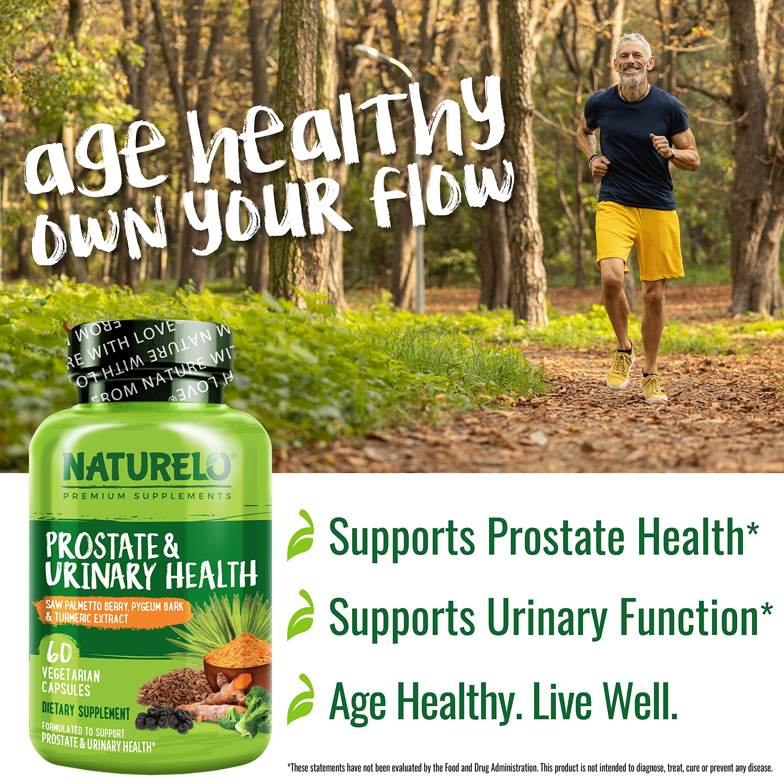 NATURELO Saw Palmetto Supplement ingredients list on label