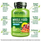 NATURELO Teen Multivitamin for Boys 12-18 back view with ingredient list