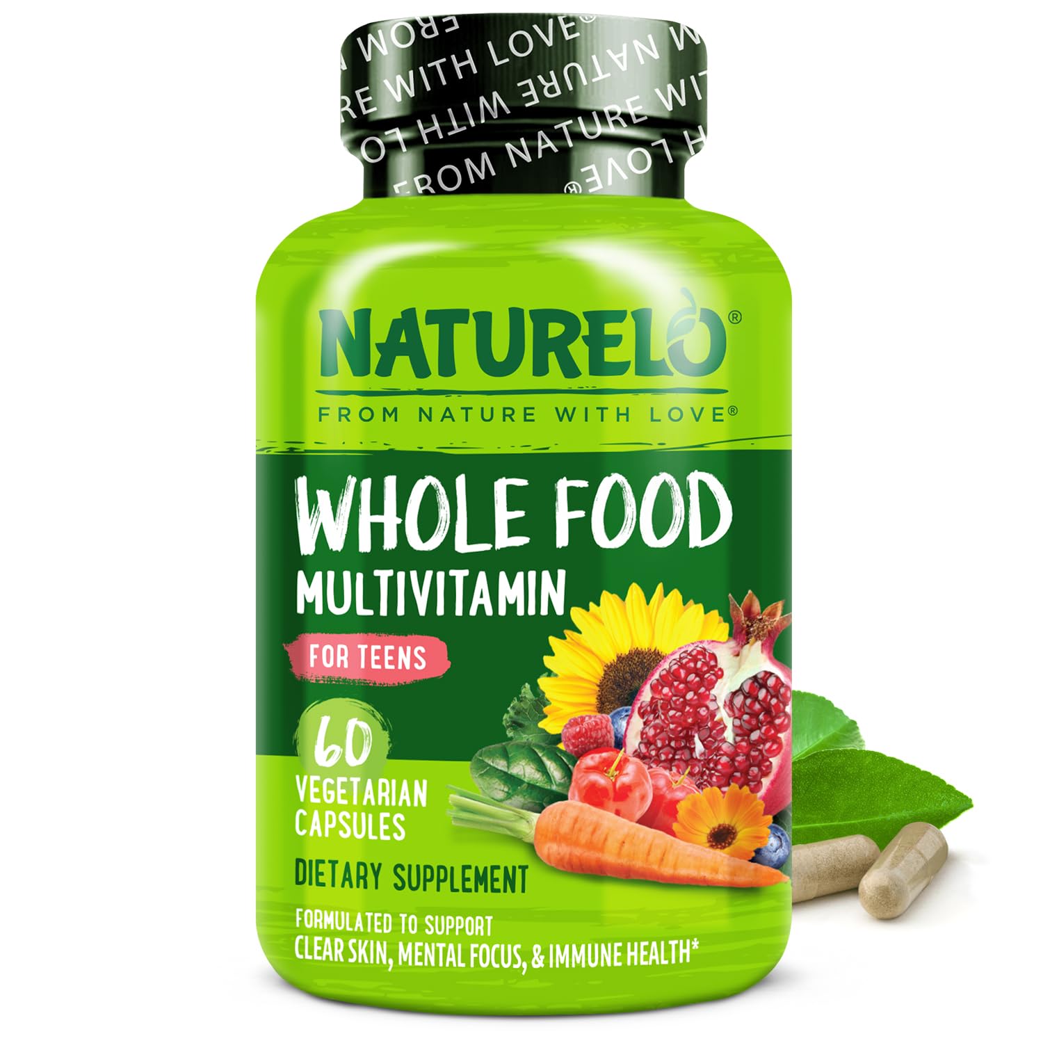 NATURELO Teen Multivitamin front view with packaging