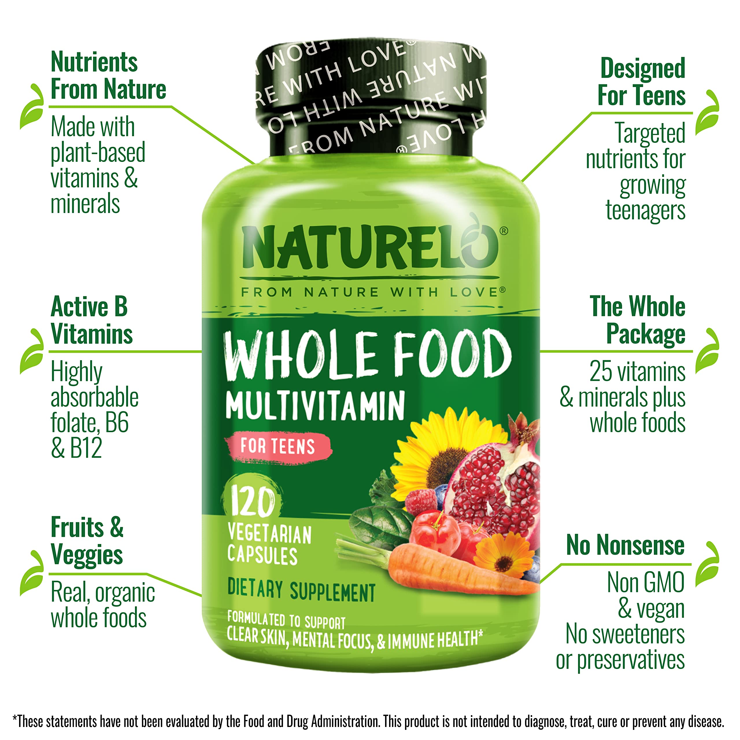 NATURELO Teen Multivitamins capsule close-up