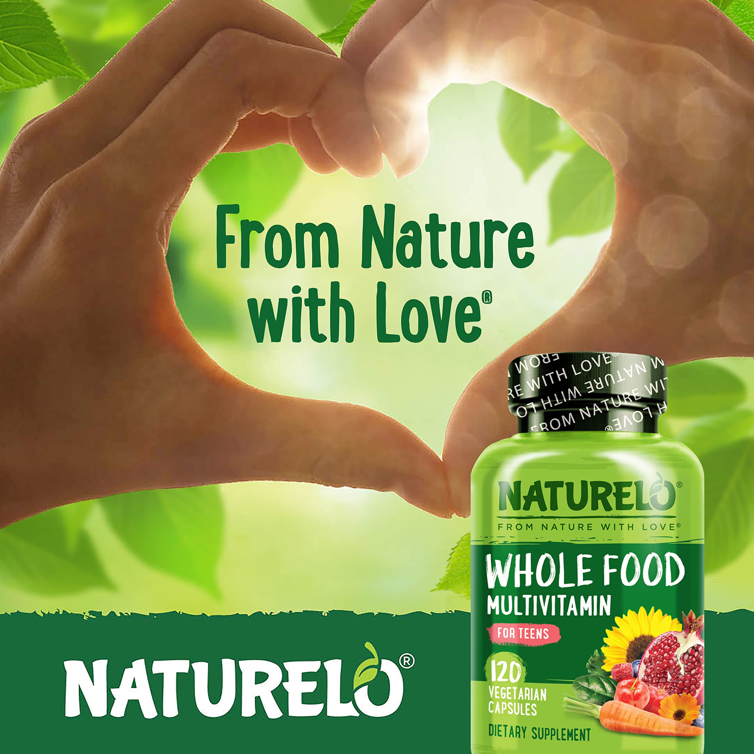 NATURELO Teen Multivitamins on a kitchen counter