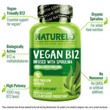 NATURELO Vegan B12 Supplement bottle with label